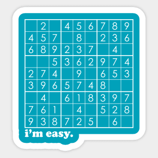 i'm easy - sudoku fun Sticker